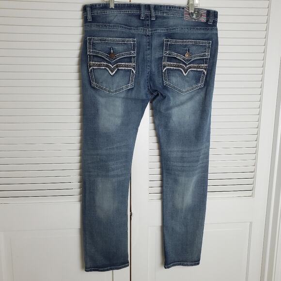 Monarchy Men's Distressed Straight Leg Jeans Size 38 - Picture 8 of 13